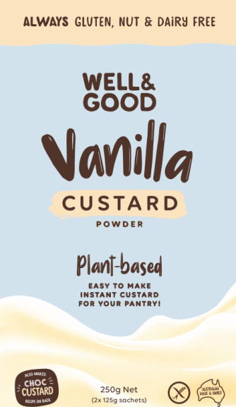 Dairy free vanilla custard powder box