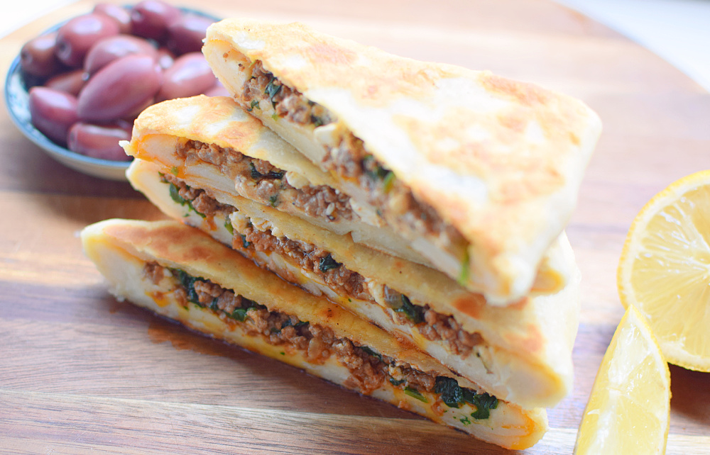 Gluten free low carb gozleme in a stack