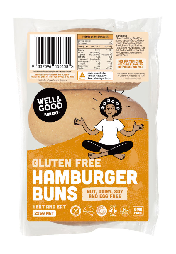 Gluten Free Hamburger Buns Packaging