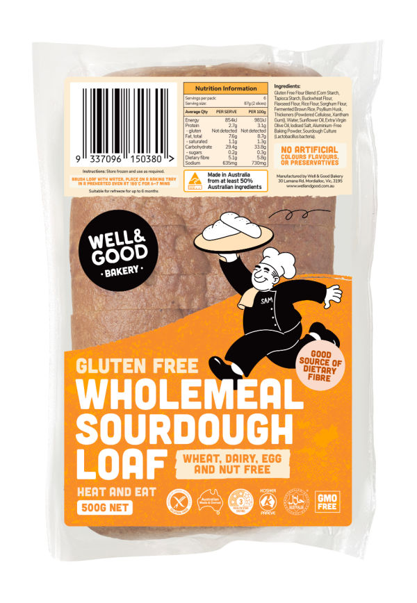 Gluten Free Wholemeal Sourdough Loaf Packaging