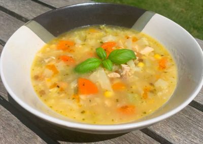Low Carb Chicken Soup in a bowl