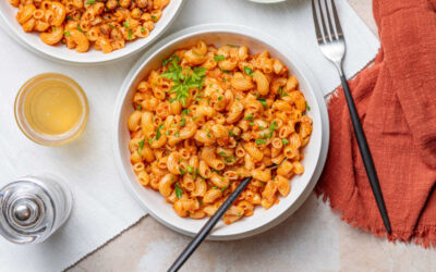 Vegan Bolognese With Macaroni And Roasted Chickpeas